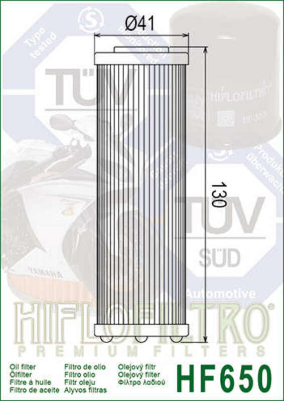 HIFLOFILTRO Oil Filter - HF650 HUSQVARNA/KTM