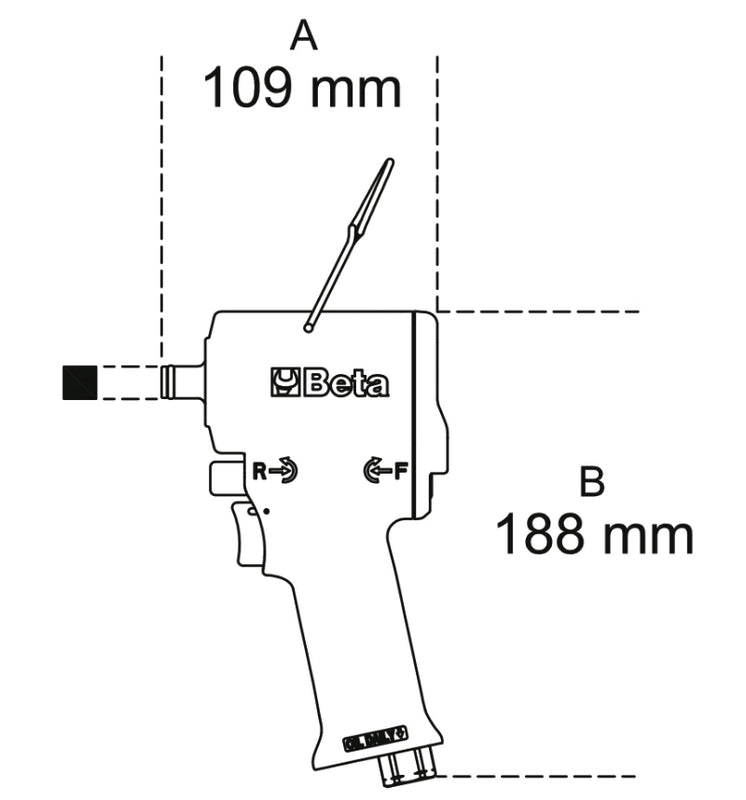 BETA Compact reversible impact wrench 1/2'' 770nm