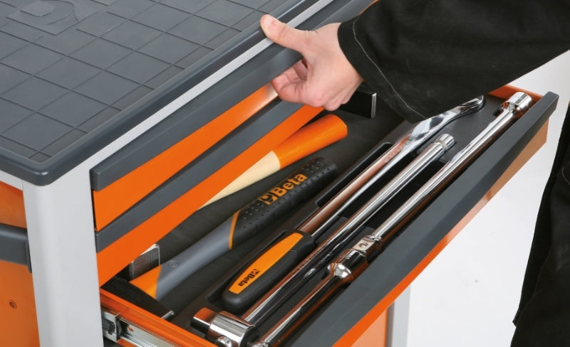 BETA Tool trolley with 6 drawers orange