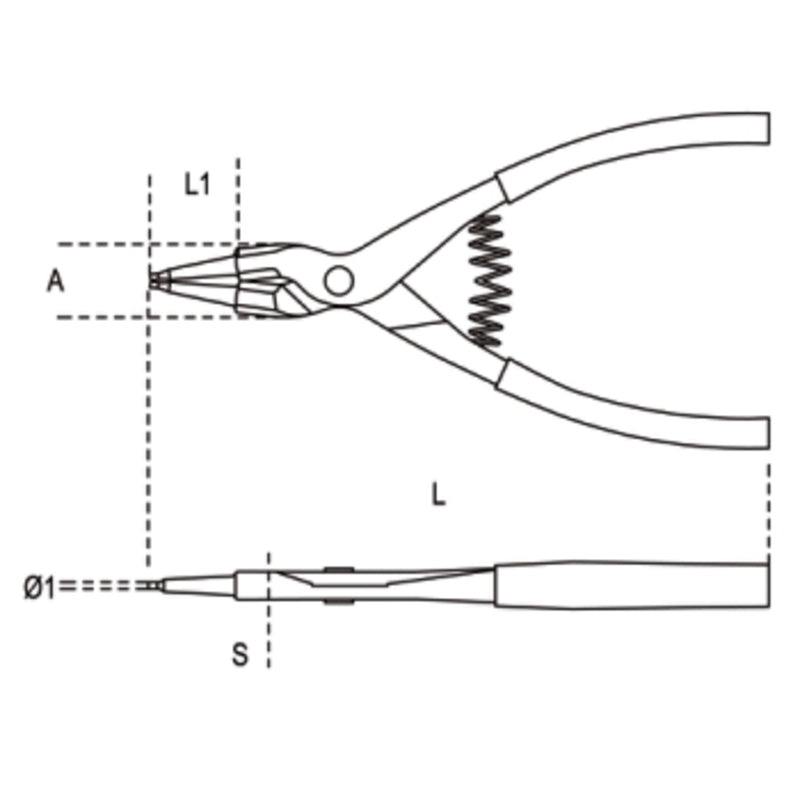 BETA Circlip Pliers External Straight Points Size 175
