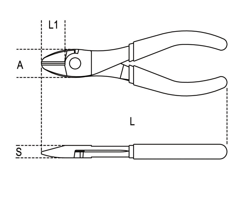 BETA Side cutting pliers heavy duty size 200 with two component handle