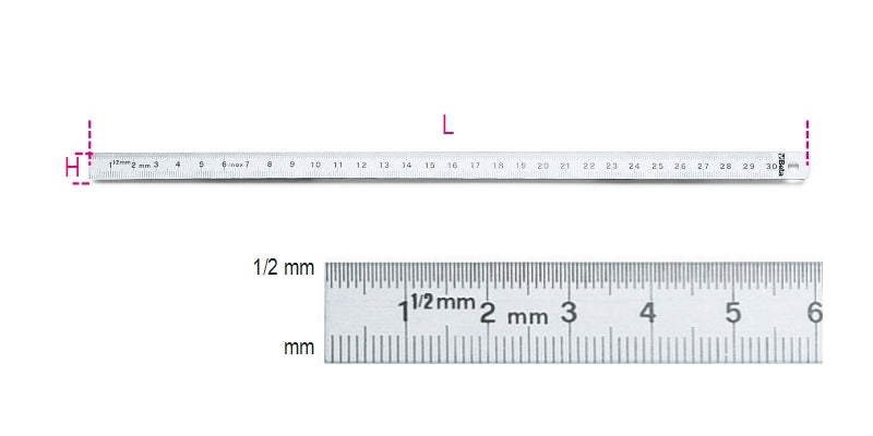 BETA Flexible ruler 150mm stainless steel