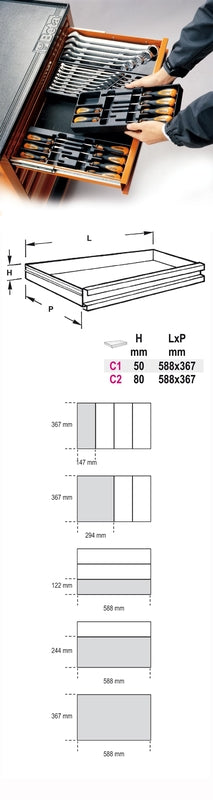BETA Preformed plastic inserts for tool boxes and tool trolleys
