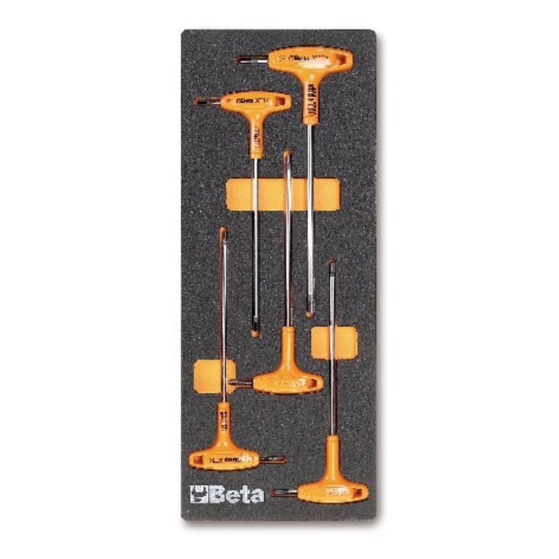 BETA M55 Thermoformed Tray with Torx T-Handle Key Set, 5-Piece