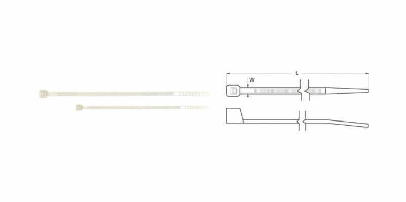 NYLON CABLE TIE 203 X 3.6 - PACK X100 WHITE
