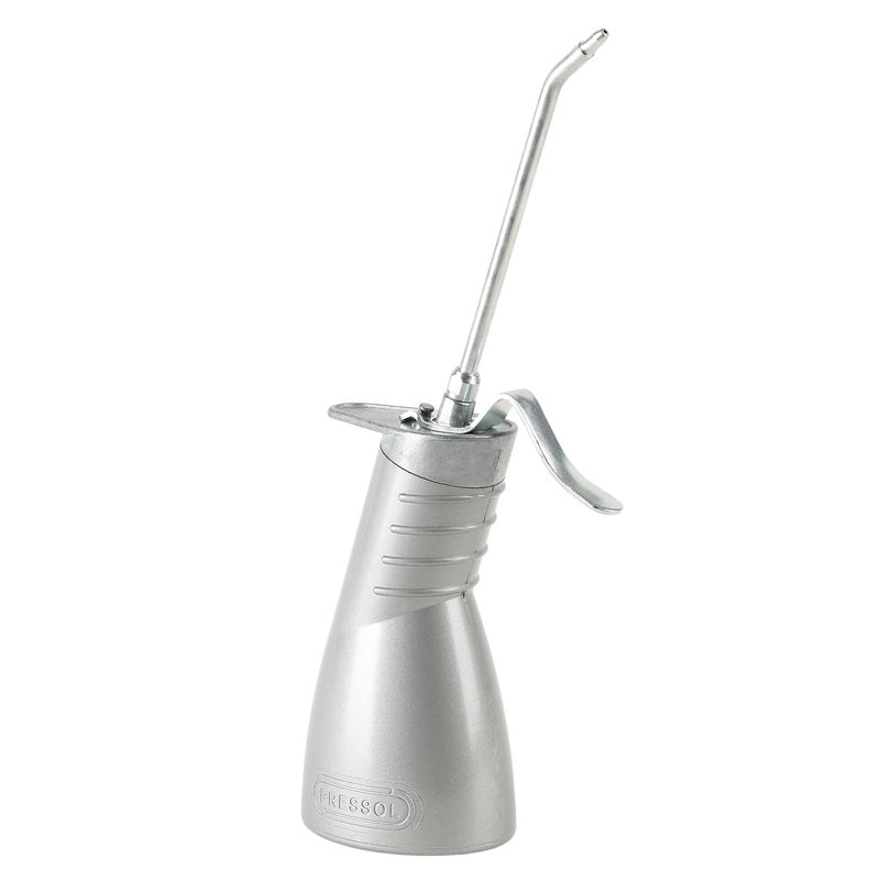 OIL CAN ZINC 200 ML STRAIGHT TIP ALU 135 MM BRASS PUMP DOUBLE EFFECT