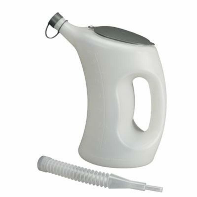 PLASTIC MAATBEKER 5L GEGRAD., FLEXIBELE TIP DEKSEL+DOP