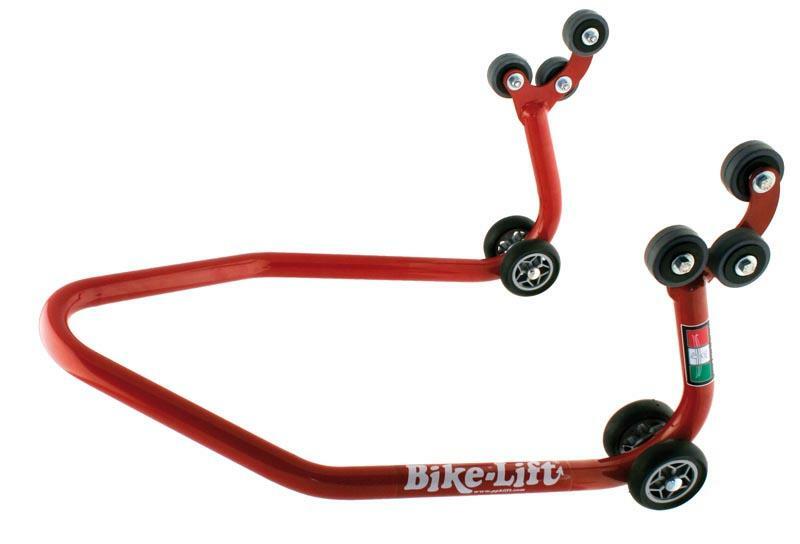 PADDOCK STAND REAR QUAD RED WITH RUBBER WHEELS