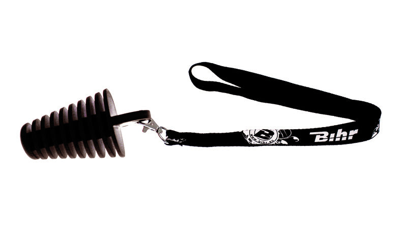 2 TAKT BIHR UITLAATPLUG ZWART/Ø14 TOT 37MM GELEVERD MET DRAAGRIEM