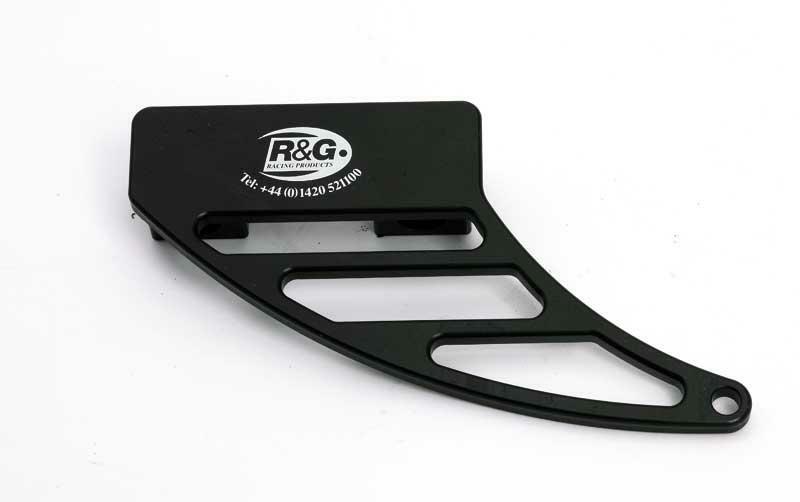 R&G RACING TANDWIELBESCHERMING (HAAIENVIN) VAN ZWART ALUMINIUM