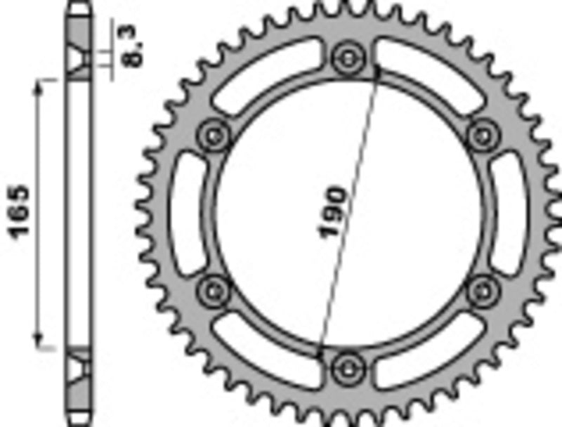 PBR Steel C45 standard rear sprocket 896 - 520