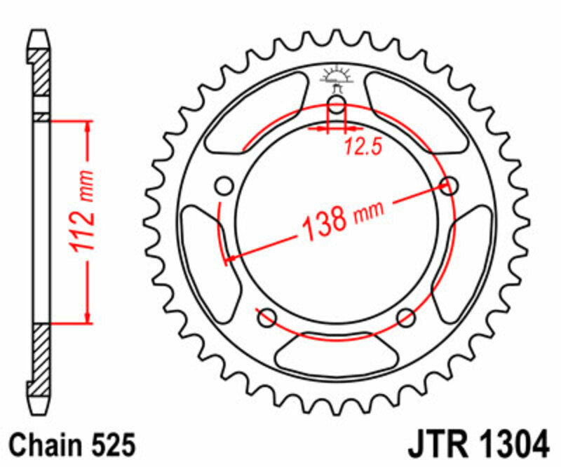 JT SPROCKETS Steel standard rear sprocket 1304 - 525