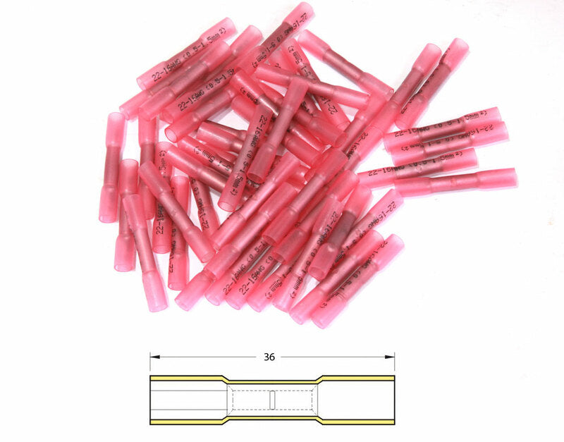 SHRINK TUBE 0.5 - 1.5 Ø 0.5/1.5 - PACK X50 TRANSPARENT RED