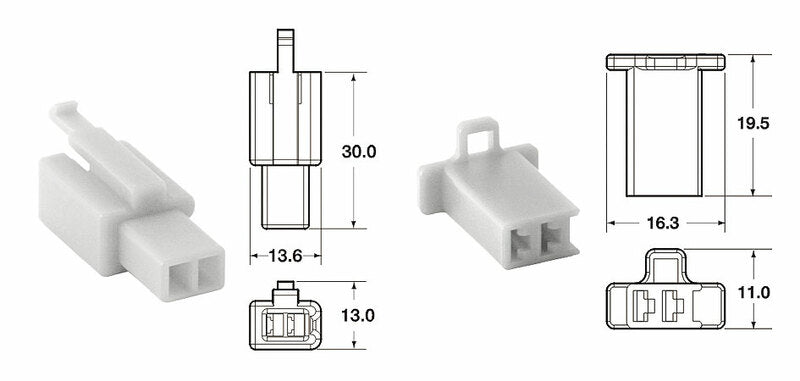 CONNECTORSET ML 2 POLIG 2 POLEN-5 VOLLEDIGE SETS TYPE 110 ML
