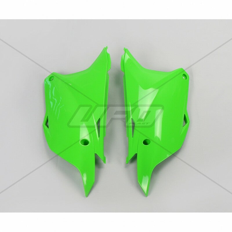 UFO Side number plates green Kawasaki KX85