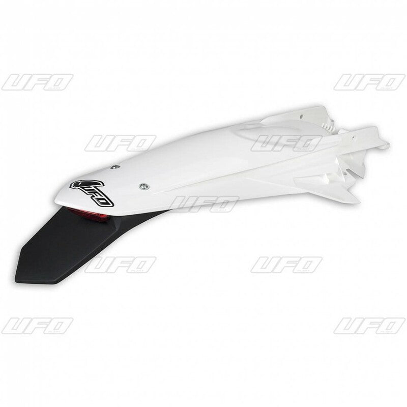 UFO Rear fender + license plate holder + light white KTM EXC/EXC-F