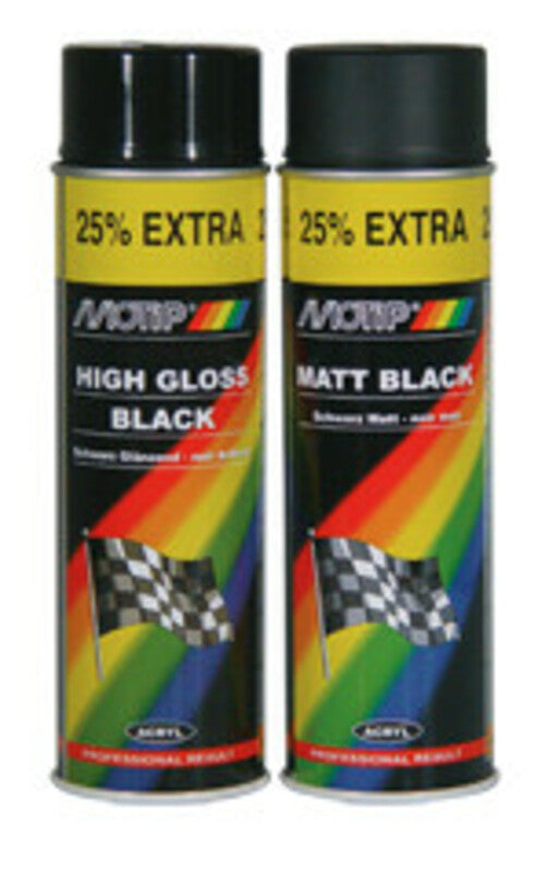 MOTIP Black SatinMatt Basic Paint - spray can 500 ml