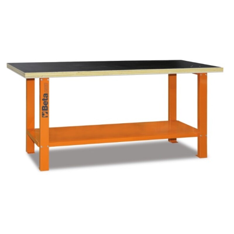 BETA C56B Workbench with Wood Top - Orange