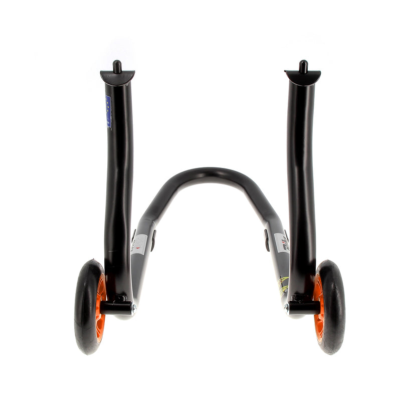 BIHR Home Track Paddock Stand Front Fixed Adapters Black with Orange Wheels