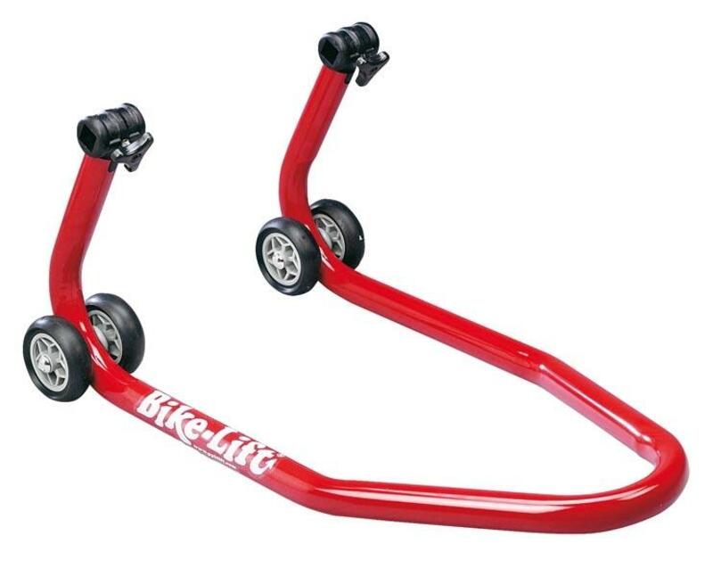 FRONT PADDOCK STAND RED WITH CONICAL SUPPORTS