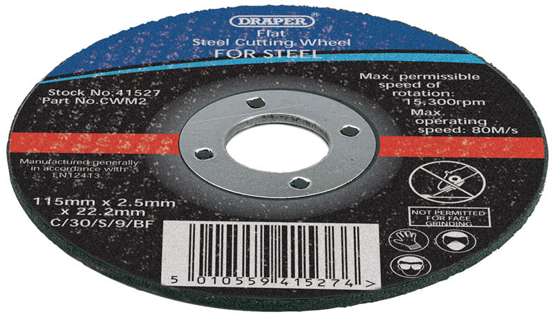 DRAPER Cutting discs Ø115 thickness 1.2mm 10 pieces