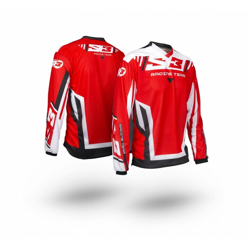 S3 Racing team children's shirt red/black size YXS