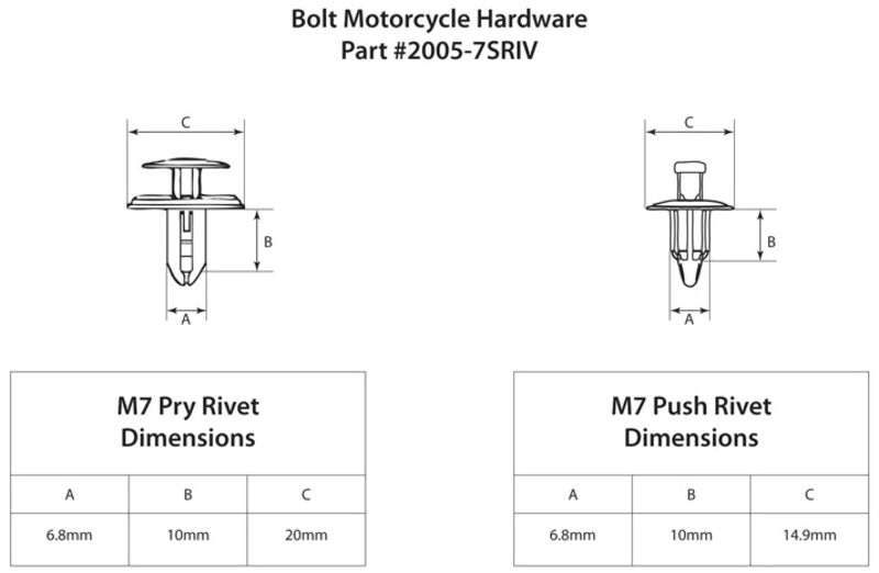 BOLT PLASTIC KLINKNAGEL M7MIX PACK VAN 10 STUKS