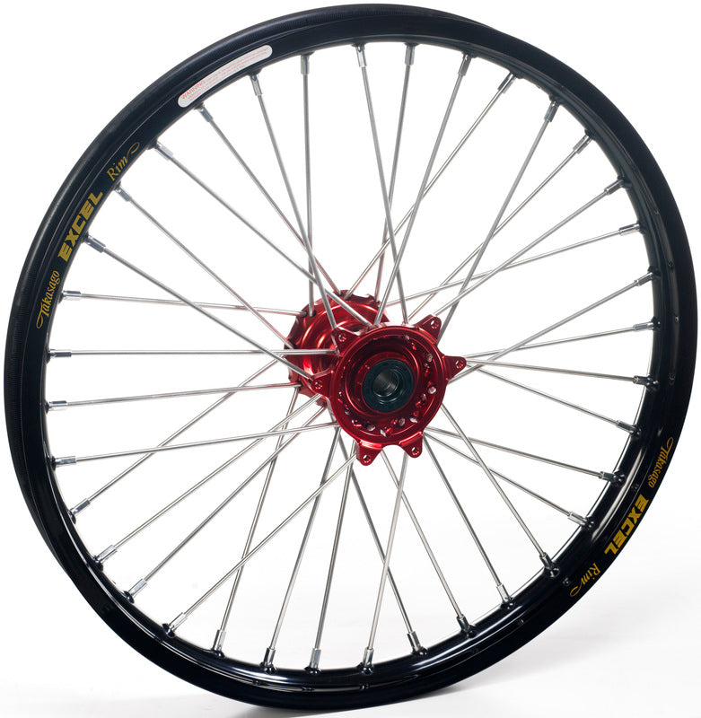 HAAN WHEELS Complete Front Wheel 16x3.50x36T Black Rim/Red Hub/Silver Spokes/Silver Spoke Nipples