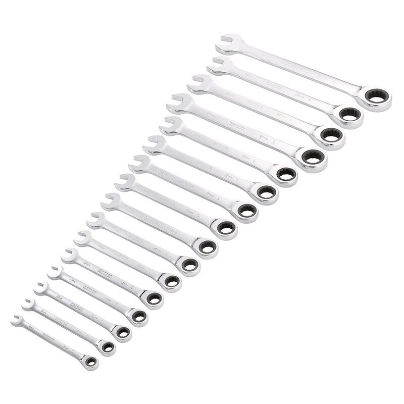 DRAPER HI-TORQ® Metric Ratchet Combination Wrench Set - 16 Piece
