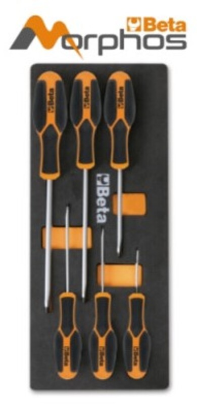 BETA EVA Foam Tray with Morphos Screwdrivers for Slotted Head Screws