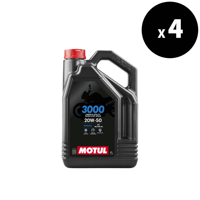 MOTUL 3000 4T Motor Oil - 20W50 4L x4