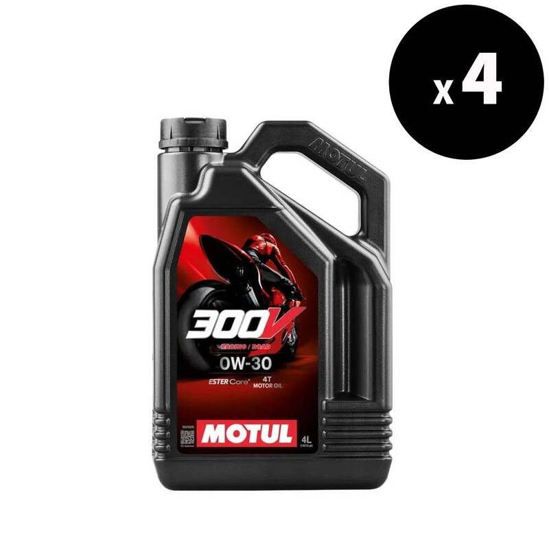 MOTUL 300V Factory Line Road Racing 4T Motorolie - 0W30 4 L x4