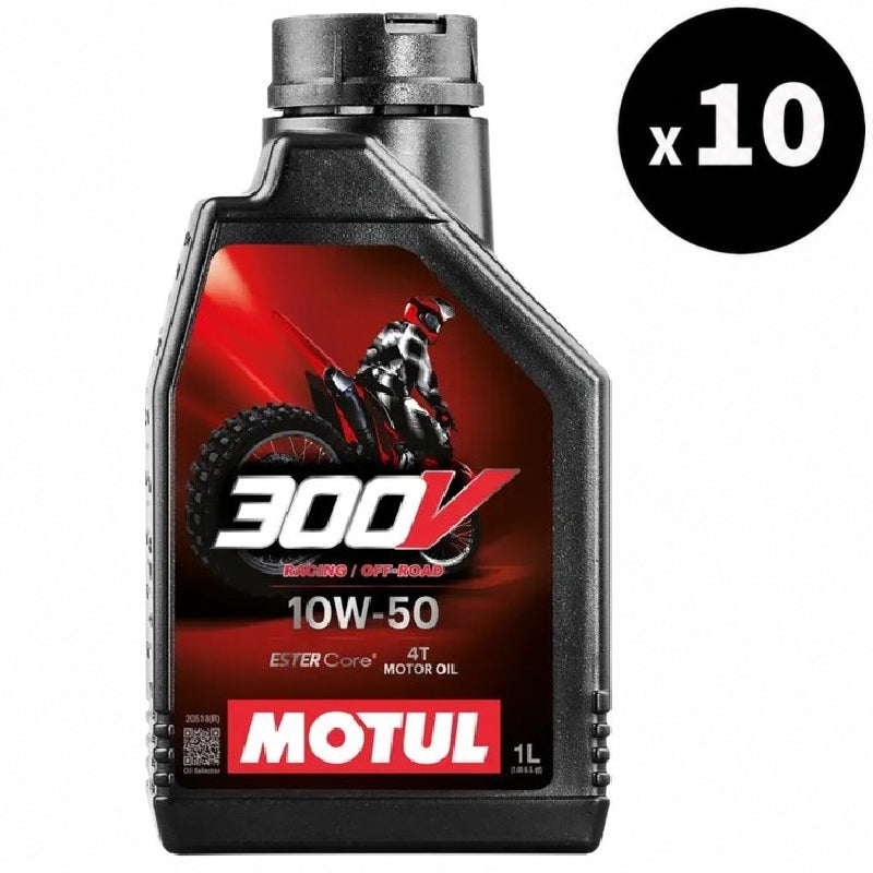 MOTUL 300V Factory Line Off-Road Racing 4T Motorolie – 10W50 1 L (x10)