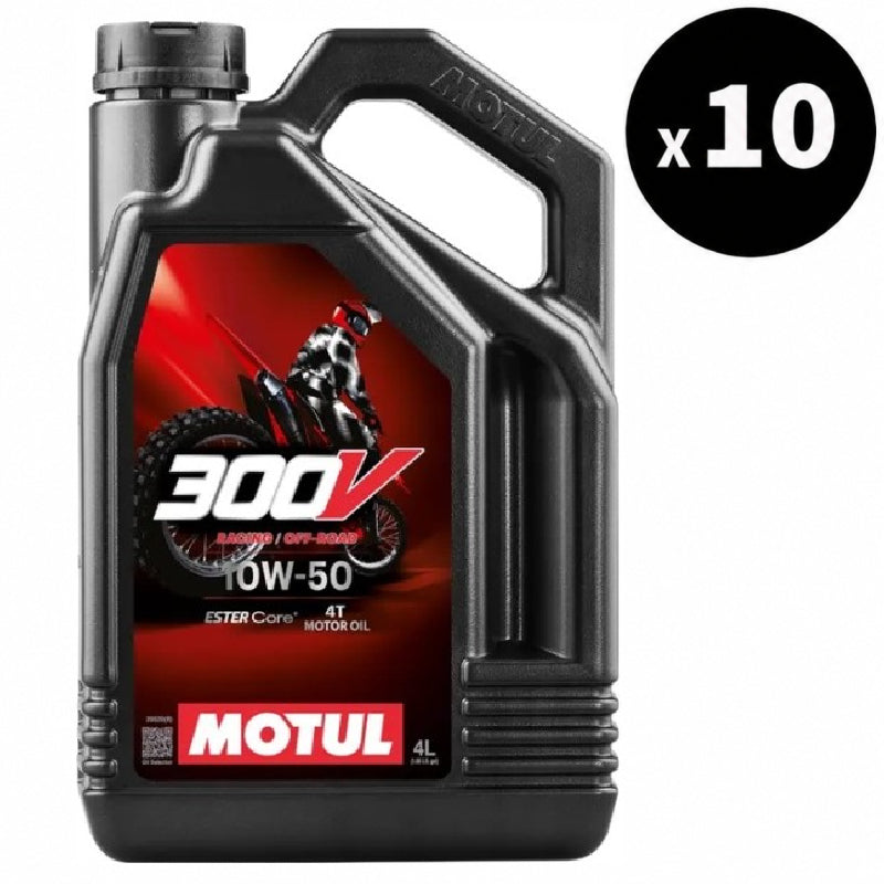 MOTUL 300V Factory Line Off-Road Racing 4T Motorolie – 10W50 4 L (x10)