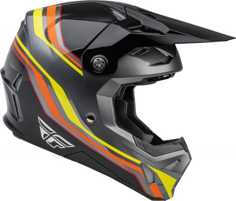 FLY RACING Formula CP S.E. Speeder Helm - Zwart/Geel/Rood - XL