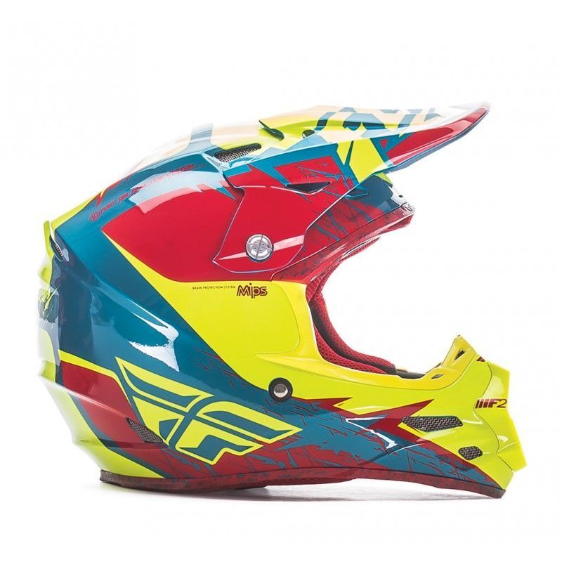 FLY RACING F2 Carbon Mips Retrospec 2017 Rood/Neon geel S
