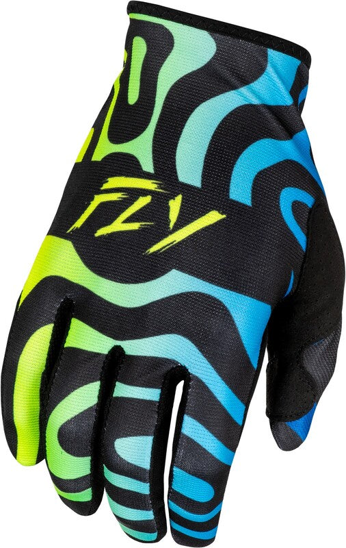 FLY RACING Lite SE Zen Youth Gloves - Black/Blue/Hi-Vis