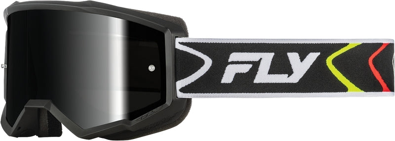 FLY RACING Zone Crossbril - Zwart/Wit met groene Lens