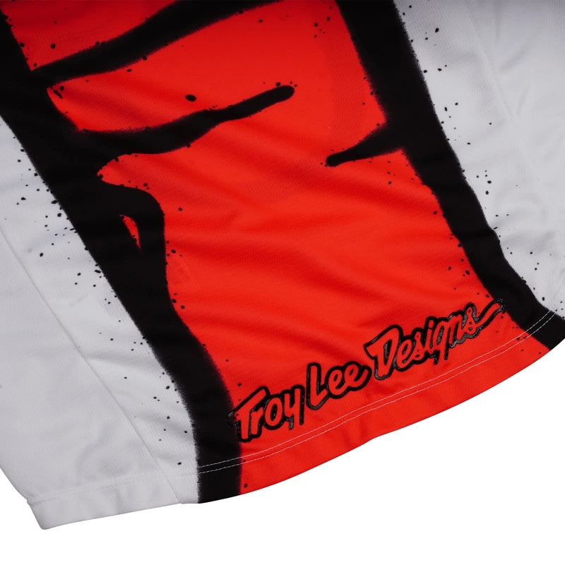 TROY LEE DESIGNS GP Pro Membrane Kindermaat jersey - Wit/Neon rood