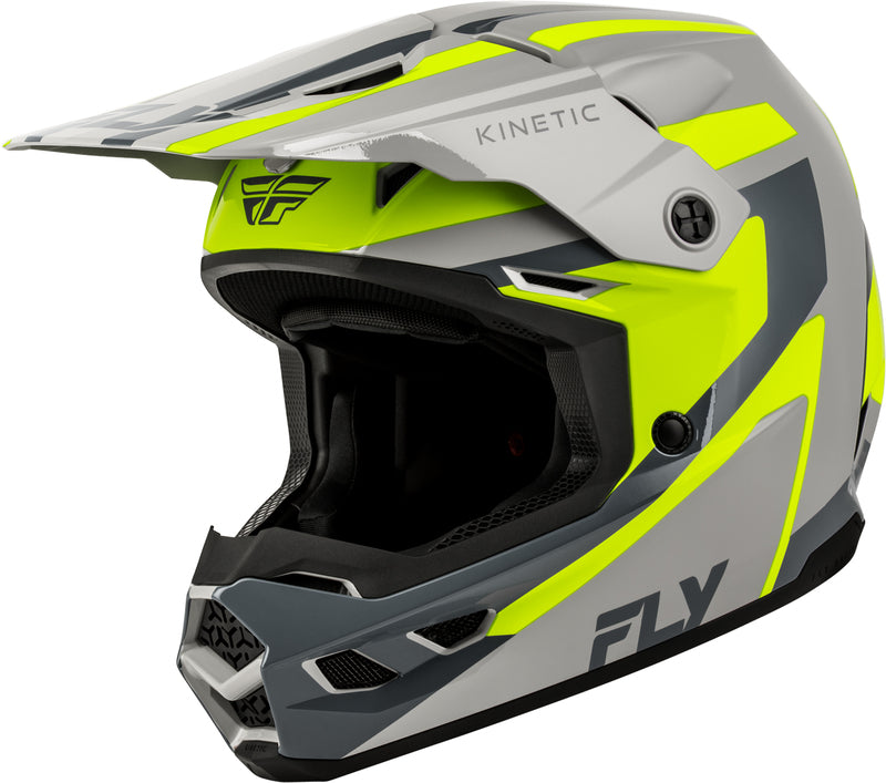 FLY RACING Kinetic Sync Helm – Wit/Zwart/Grijs