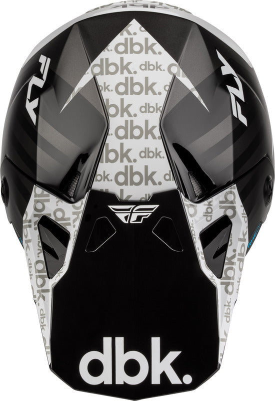 FLY RACING Formula CP DBK Youth Kindermaat helm – Zwart/Wit/Grijs