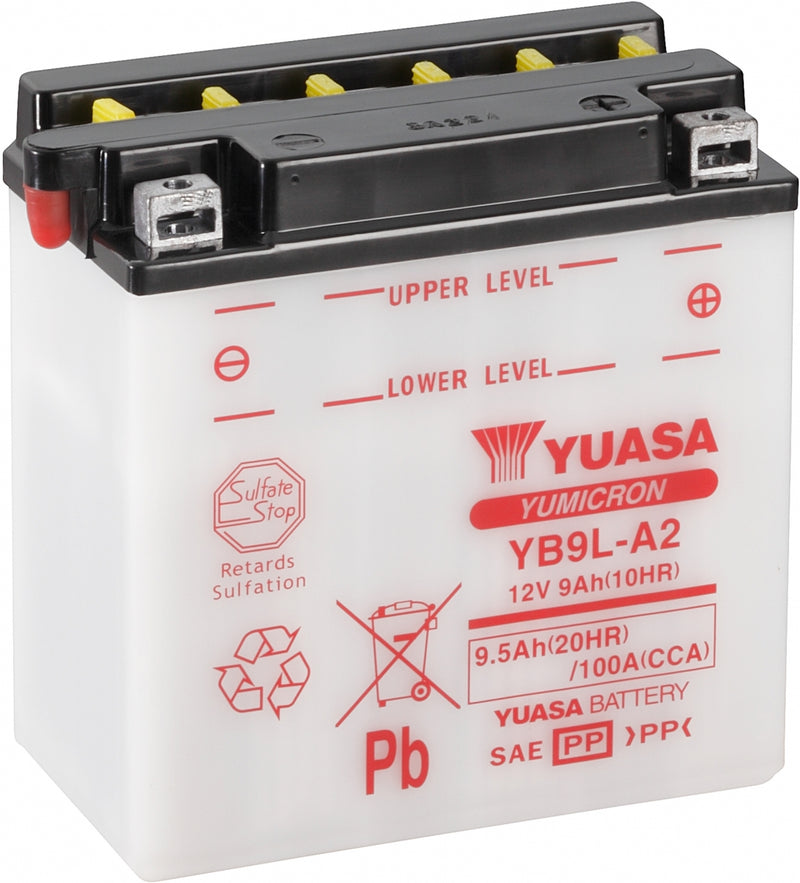 Yuasa Dry Charged Battery Yb9L-A2