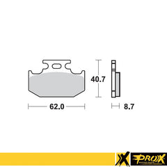ProX Rear Brake Pad KX125/250/500 '89-94 - BOX 10 pcs.