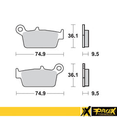 ProX Rear Brake Pad CR125/250/500 '87-01 - BOX 10 pcs.