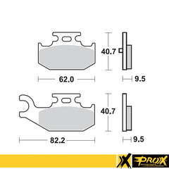 ProX Rear Brake Pad YXR660 Rhino '04-06 (Left) - BOX 10 pcs.