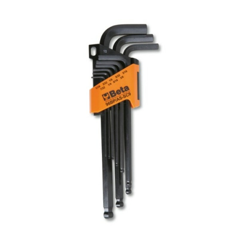 BETA 9 piece angle wrenches with ball head extra-short side 110° 