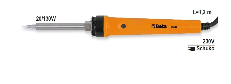 BETA Two-position soldering iron supplied with straight steel tip 