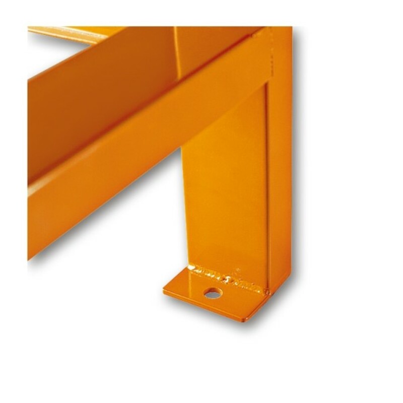 BETA Workbench worktop sheet steel with raised edge 2 drawers orange 