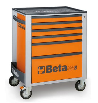 BETA Tool trolley with 6 drawers orange 