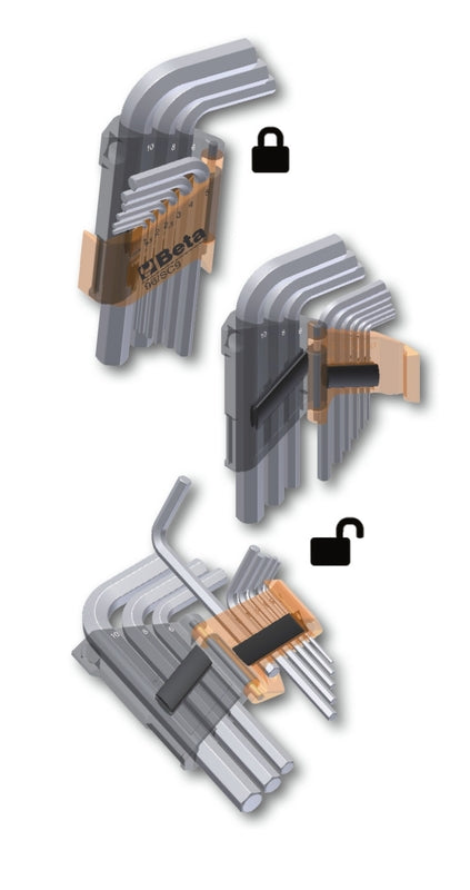 BETA 9 piece angle wrenches with ball head 